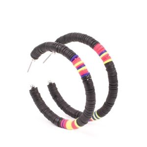 Colorfully Contagious - Black Earrings